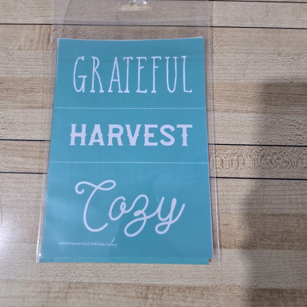 "Harvest Trio Chalk Couture Transfer Stencil Sz A RETIRED 5"x 7" DIY Crafting